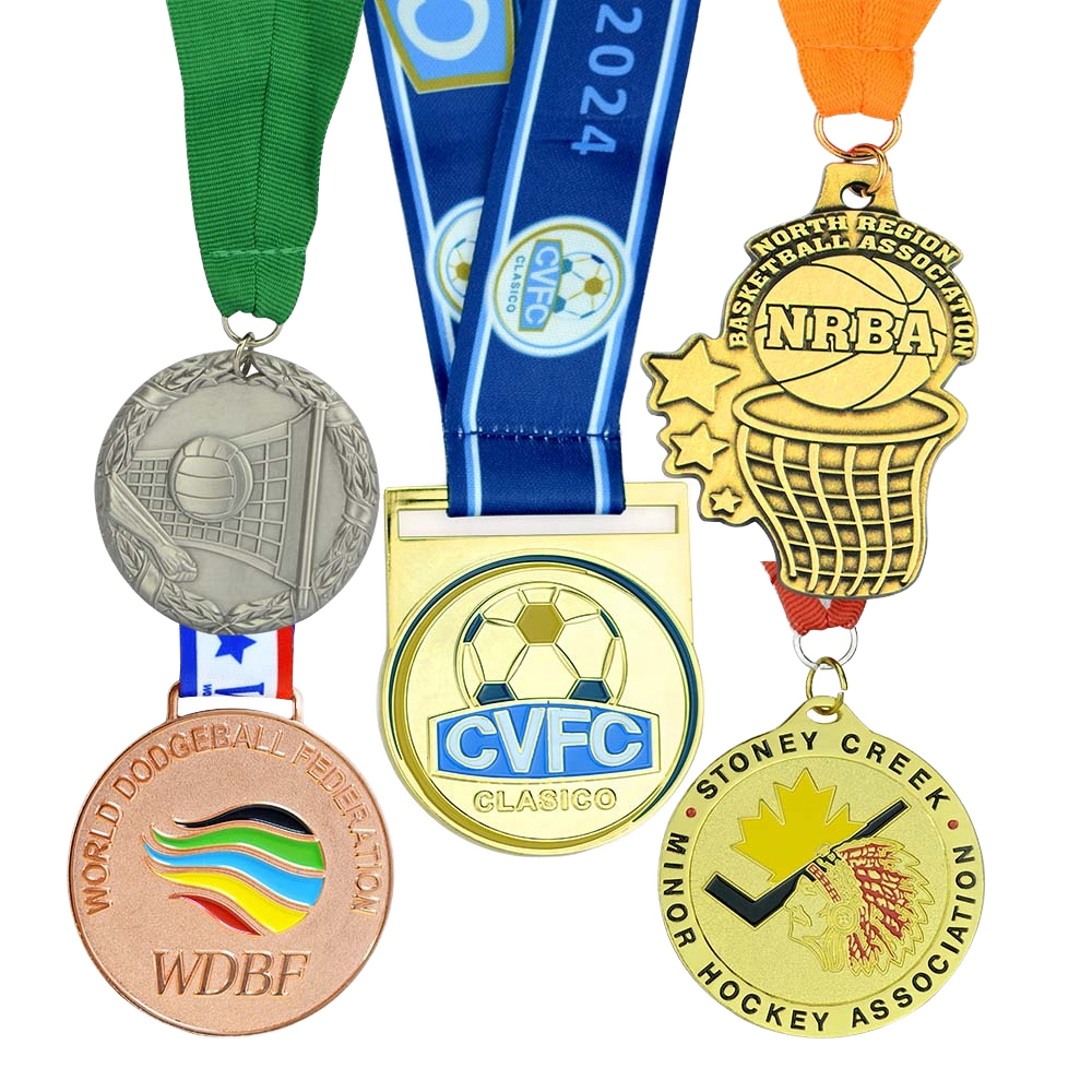 High Quality Zincalloy Medal Production Customized 3D Gift Congratulations Blank Medals With Ribbon
