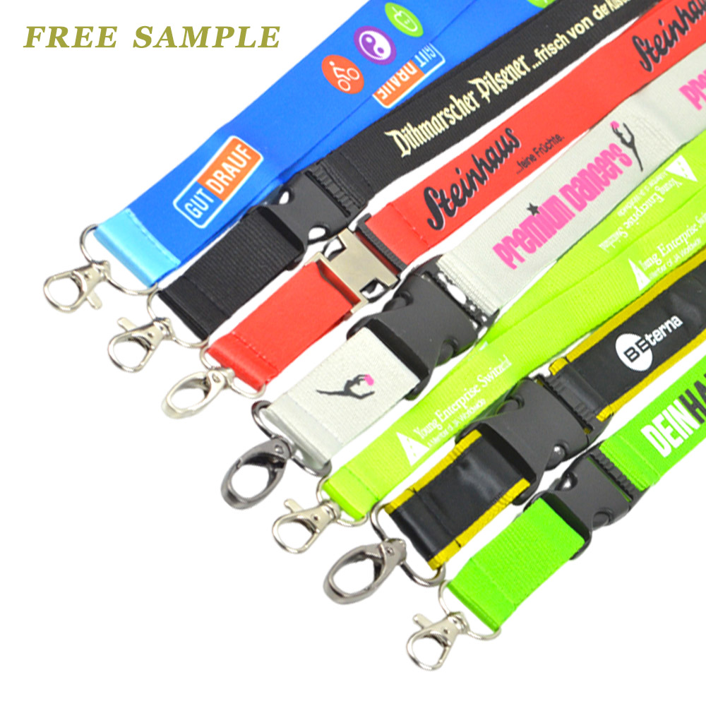 New Design Factory Custom Logo Embossing Lanyard with Metal Hook ID Card Holder Fashionable Polyester Lanyards