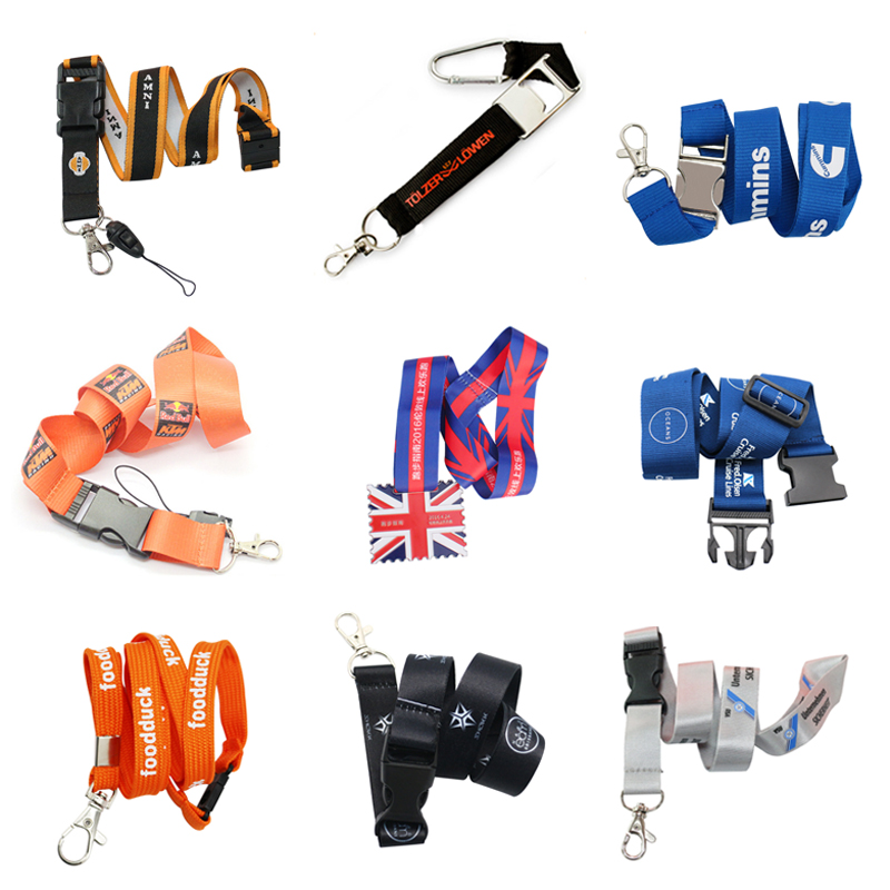 New Design Factory Custom Logo Embossing Lanyard with Metal Hook ID Card Holder Fashionable Polyester Lanyards