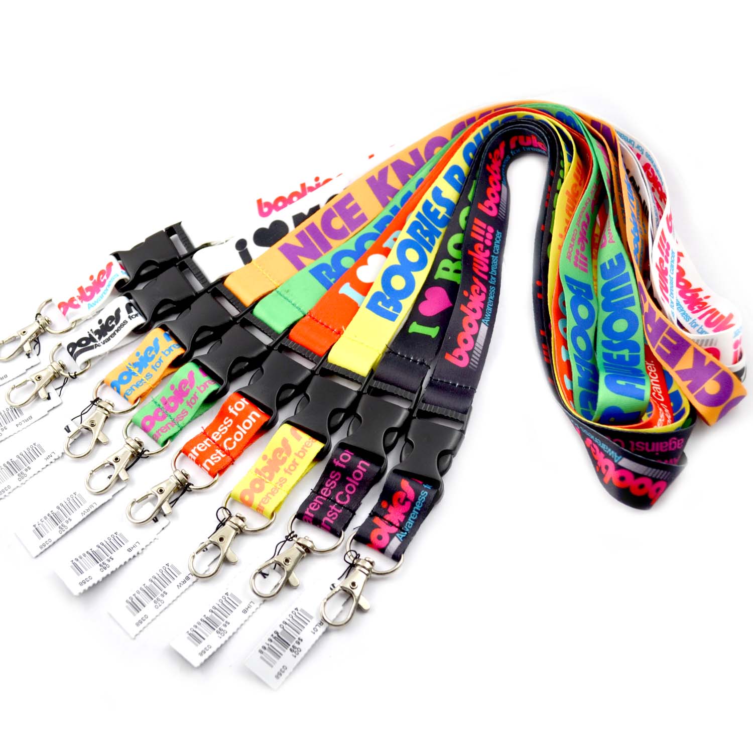 Factory Wholesale Custom Logo Colorful Lanyard with Metal Hook ID Card Holder Fashionable Polyester Lanyards