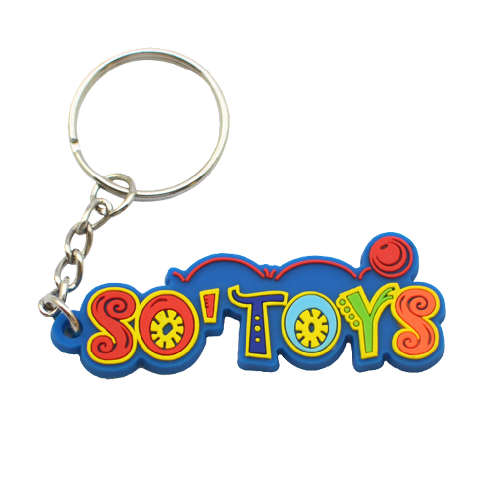 Wholesale Custom Design 3D PVC Keychains Silicone Alphabet Rubber Keytag Ring Promotional Keychain with Logo