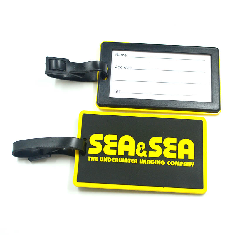 2D Custom Printed Rubber Luggage Tags Portable Thermal Transfer Printed Promotional Travel Tags