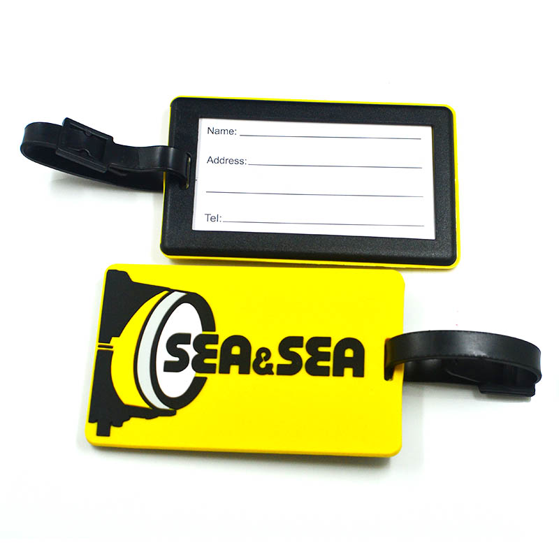 2D Custom Printed Rubber Luggage Tags Portable Thermal Transfer Printed Promotional Travel Tags
