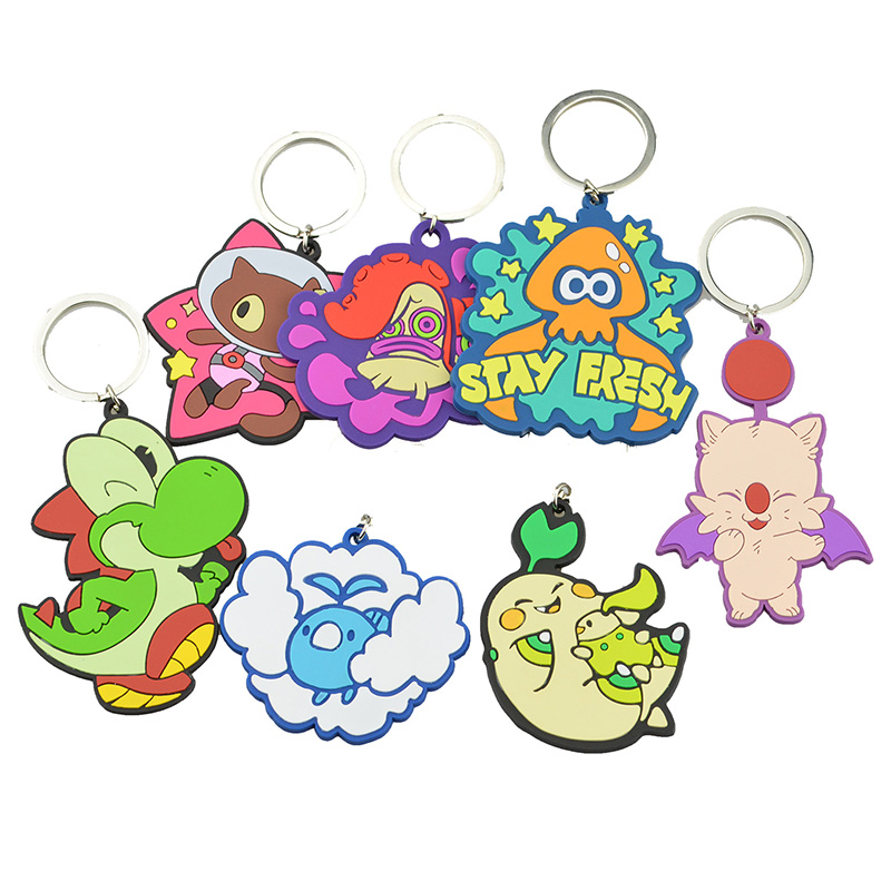 Manufacturer Custom Logo 2D/3D PVC Rubber Free Design Key Chains Cute keyrings Accessory