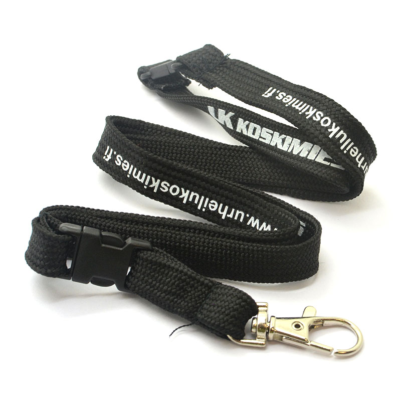 Promotional Neck Strap Key Holder Lanyards Custom Black Colored Lanyard