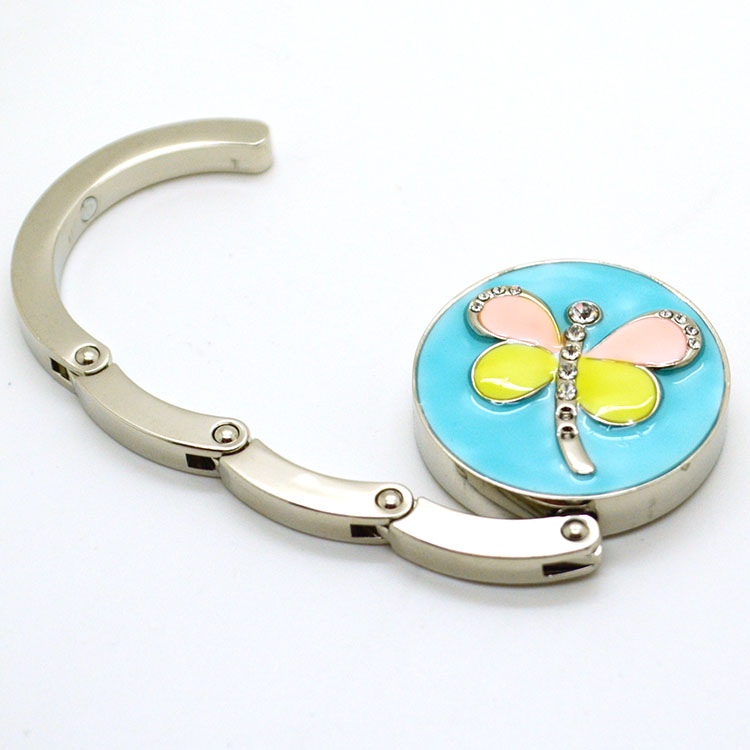 Custom Logo Delicate Foldable Metal Heavy Heart Bag Hook Purse Hanger Promotional Creative Design for Women