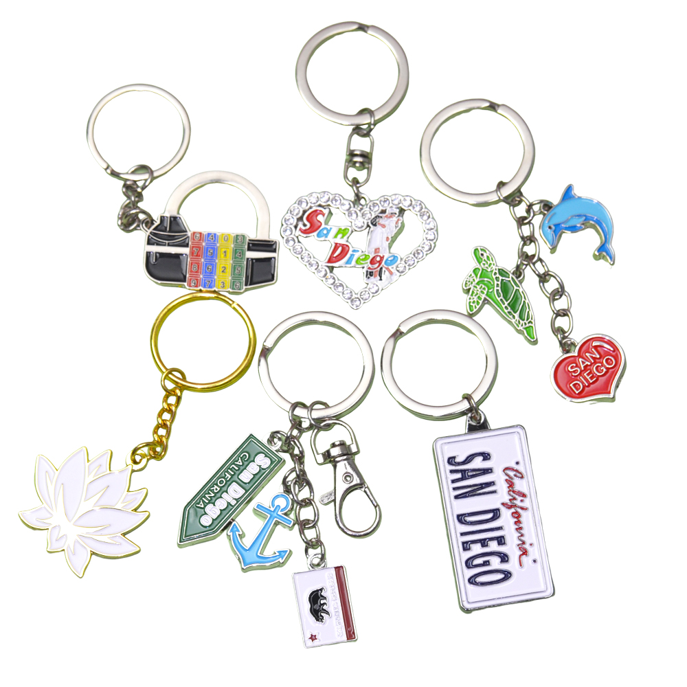 Custom Zinc Alloy 2D & 3D DIY Car Cartoon Animal Keychain with Custom Logo for Business Promotions