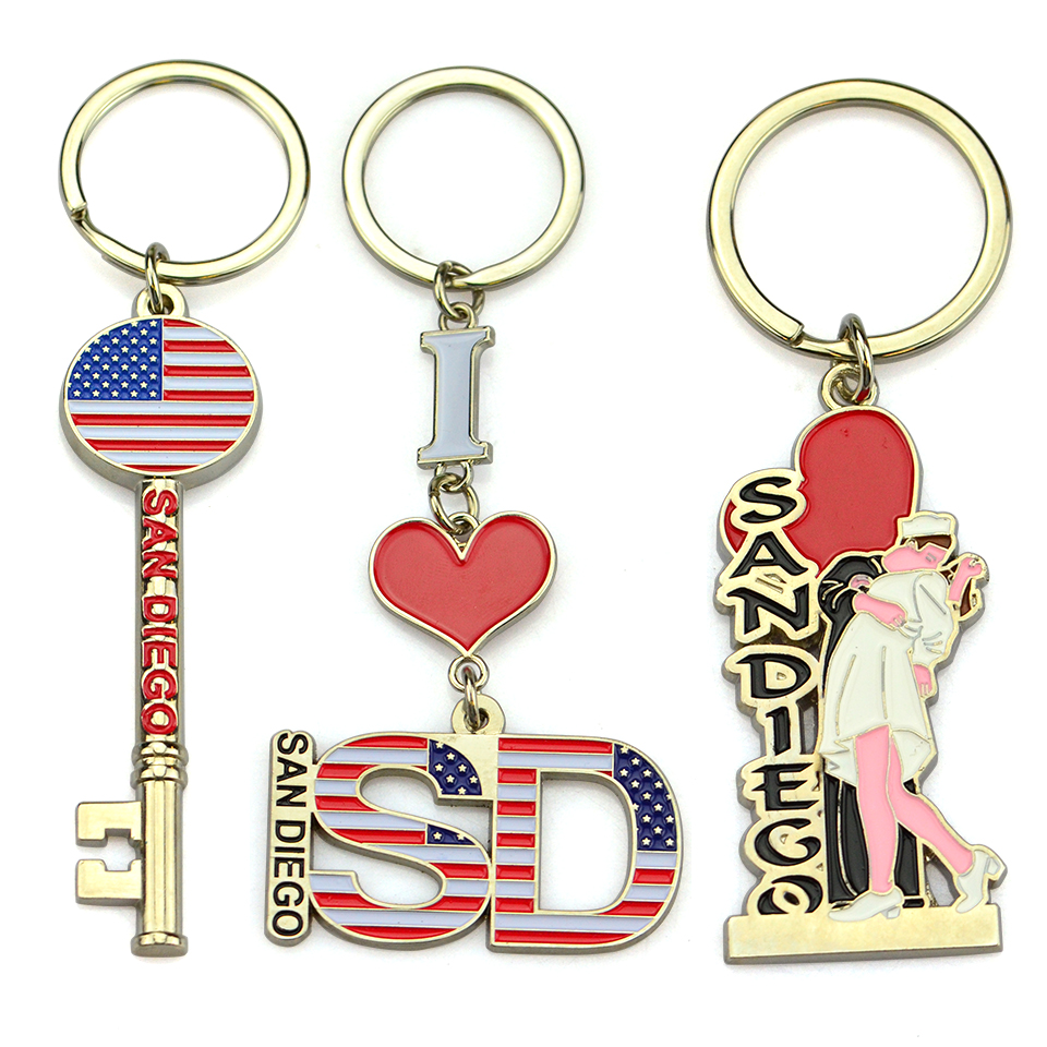 OEM Manufacturer Custom Logo 2D/3D Metal Keychain Portable Letterpress Printed Keychains