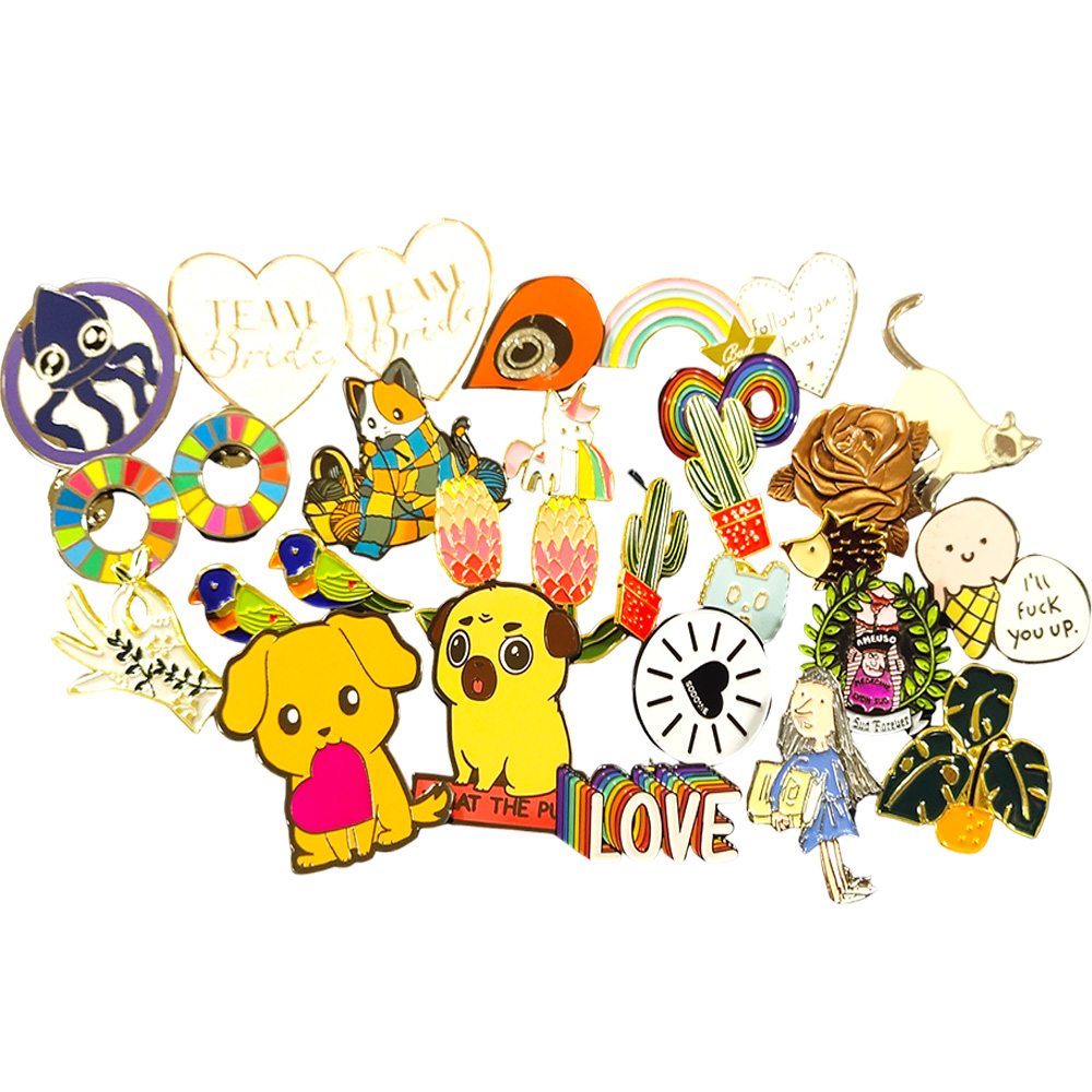 Manufacturer Factory Custom Fashion Cute Cartoon Lapel Pins Metal Logo Badges Brooch Hard Soft Enamel Pins Animal