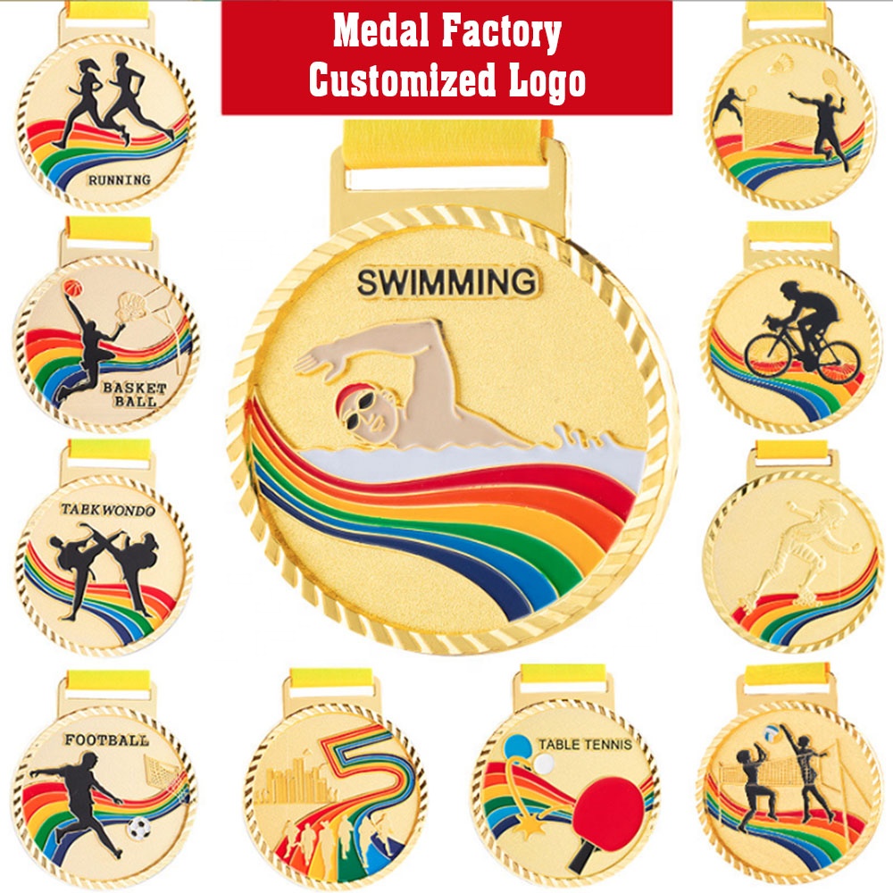 Manufacturer Custom Sport Medal Competition Personalized Zinc Alloy Gold Medals Award Creativity Design with Logo