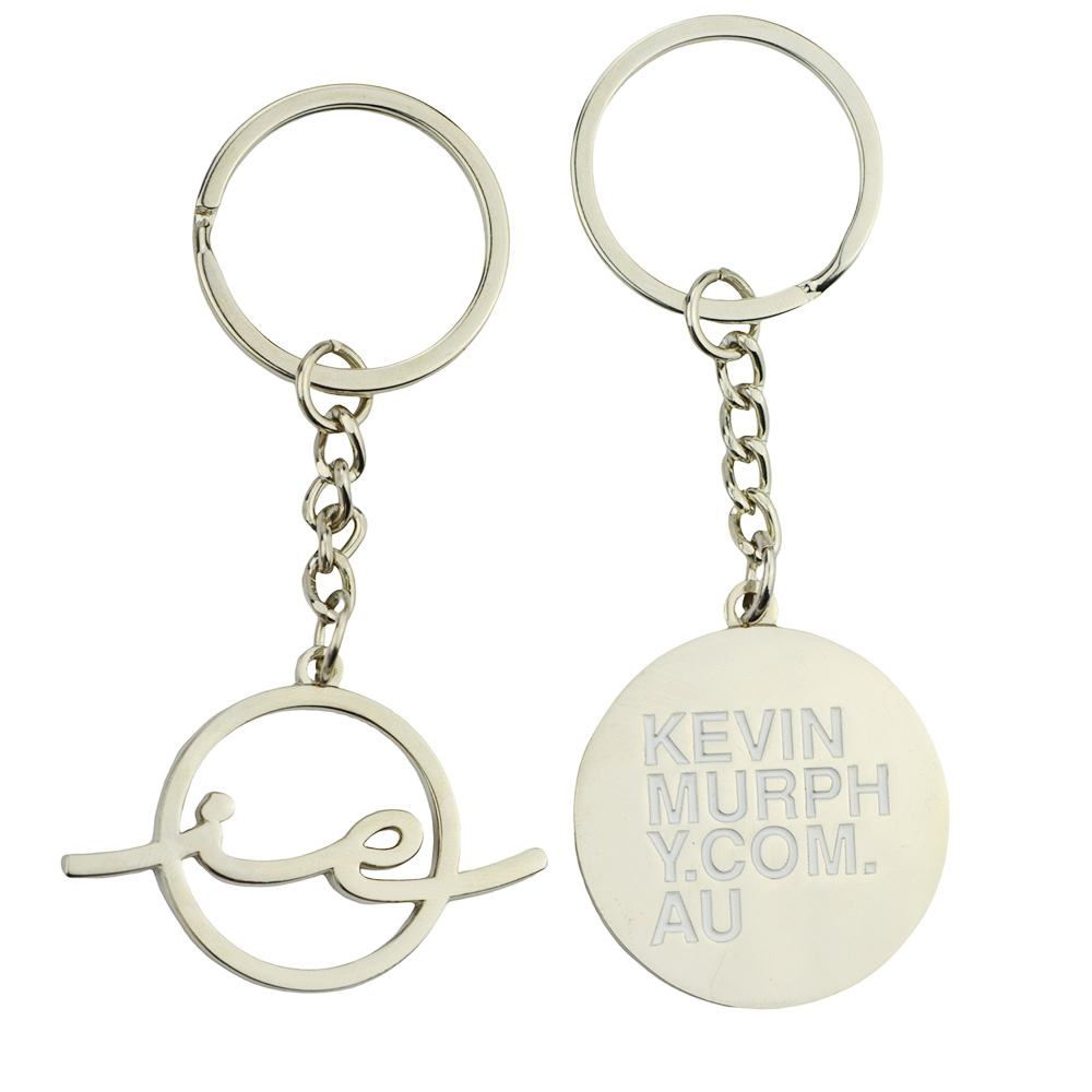 Factory Custom Logo Silver Keyring Cartoon Letter Personalised Hollowed-out Key Chain Hard Soft Enamel Metal Keychain