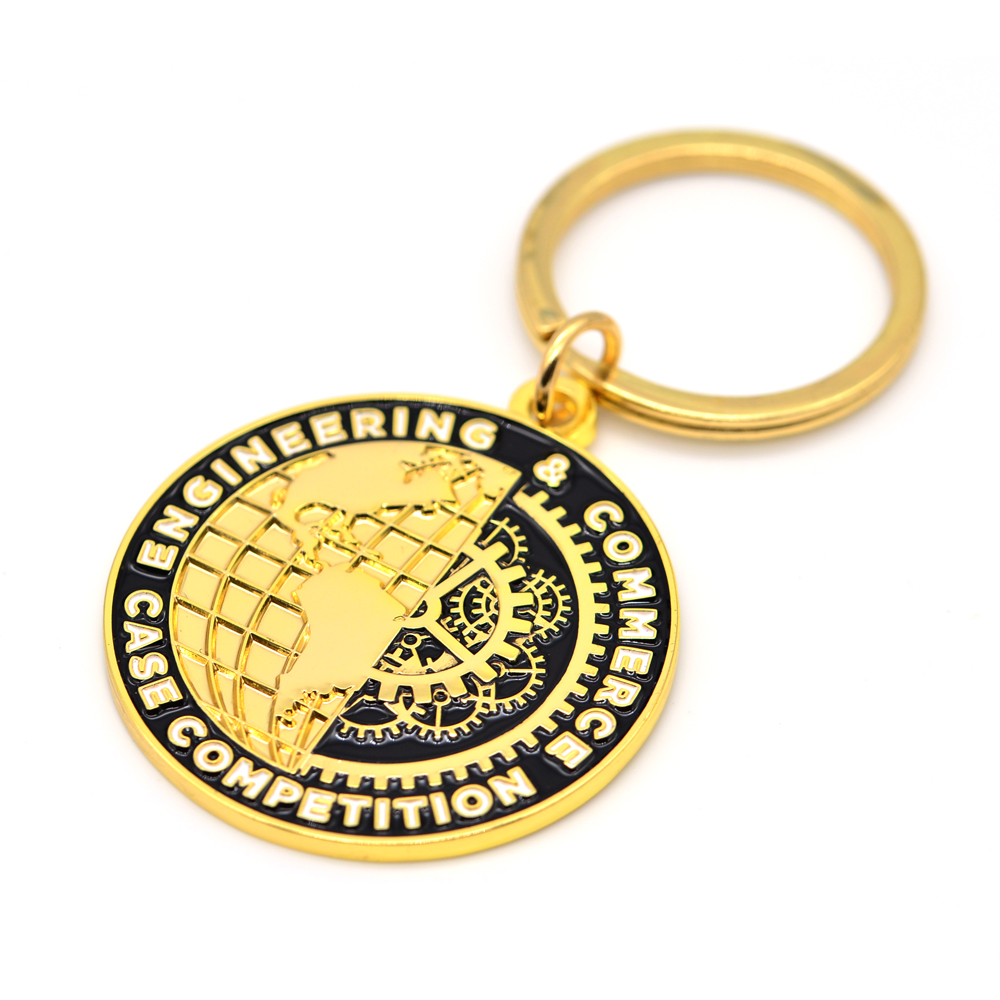 Factory Custom Logo Keyring Cartoon Letter Personalised Key Chain Hard Soft Enamel Metal Keychain