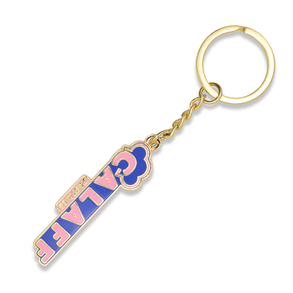 Factory Custom Logo Keyring Cartoon Letter Personalised Key Chain Hard Soft Enamel Metal Keychain