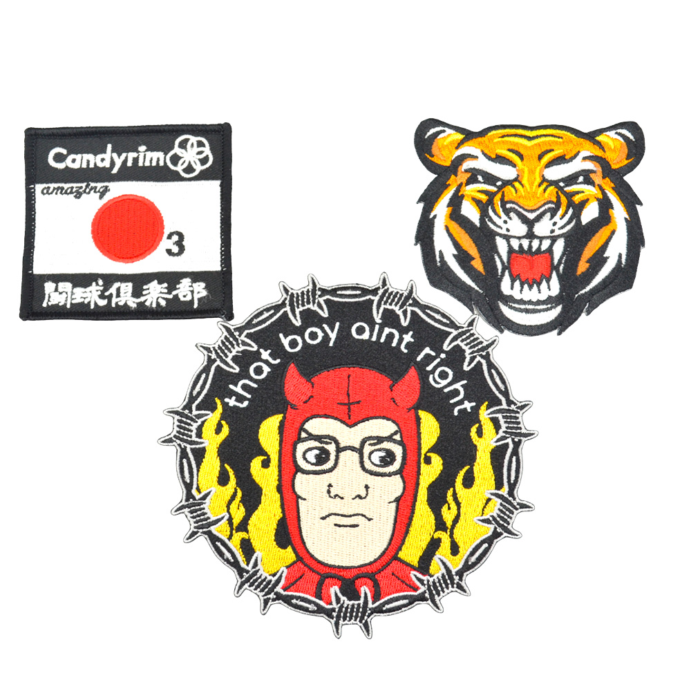 Free Sample Letter Patches Woven Fabric Sew-On Canvas Lightweight Wholesale Cartoon Hats Custom Your Logo Embroidery Badge