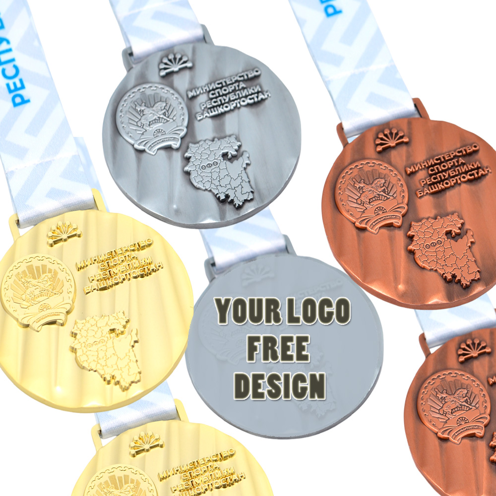 Custom Logo Metal Sports Weightlifting Medal Gold Plating Hollow Out Championship Souvenir