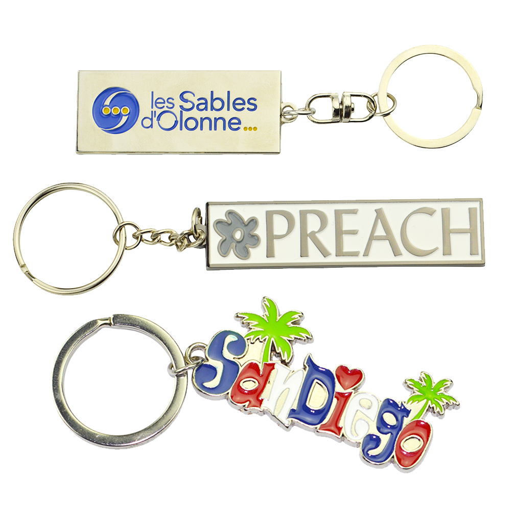 Wholesale Custom Zinc Alloy Metal Keychains & Carabiners with Logo for Business Hotel Promotions