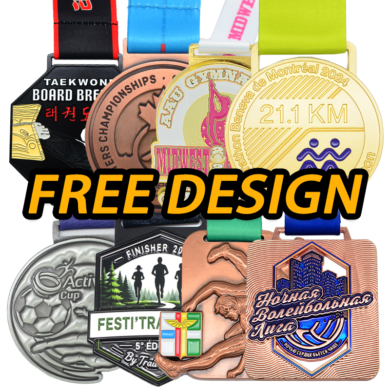 Wholesale Cheap Design Your Own Blank Zinc Alloy 3d Gold Award Marathon Running Custom Metal Sport Medal