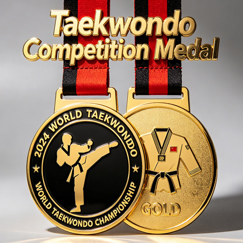 Manufacturer Custom logo Metal Medal Gold Plated Commemorative Medal Hard Enamel Medals for Sport