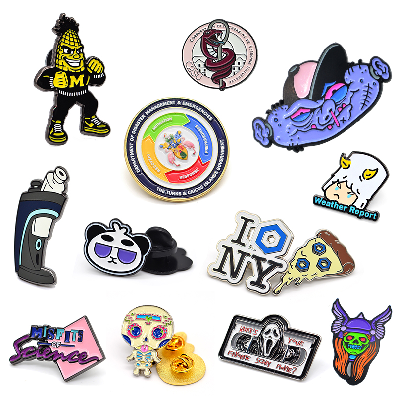 Oem Odm No Minimum Bulk Wholesale Manufacturers Design Cartoon Anime Soft Hard Metal Crafts Lapel Pins Custom Badges Enamel Pins
