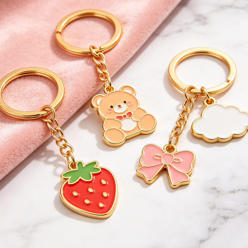 Keychains Wholesale China Custom logo Metal Enamel Keychain Accessories Cute Keychains Trending