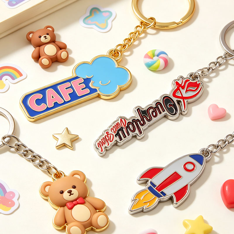 Keychains Wholesale China Custom logo Metal Enamel Keychain Accessories Cute Keychains Trending
