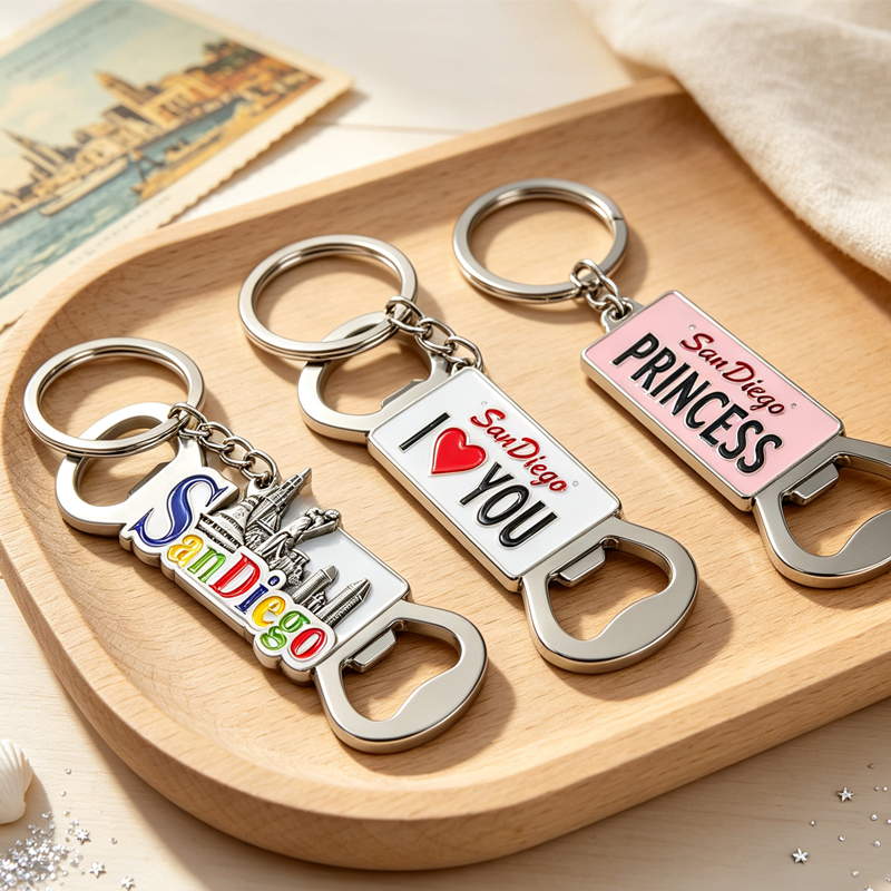 Wholesale Manufacturer Custom Metal San Diego Keychain or Souvenir 2D Keychain Parts Key Chain Ring