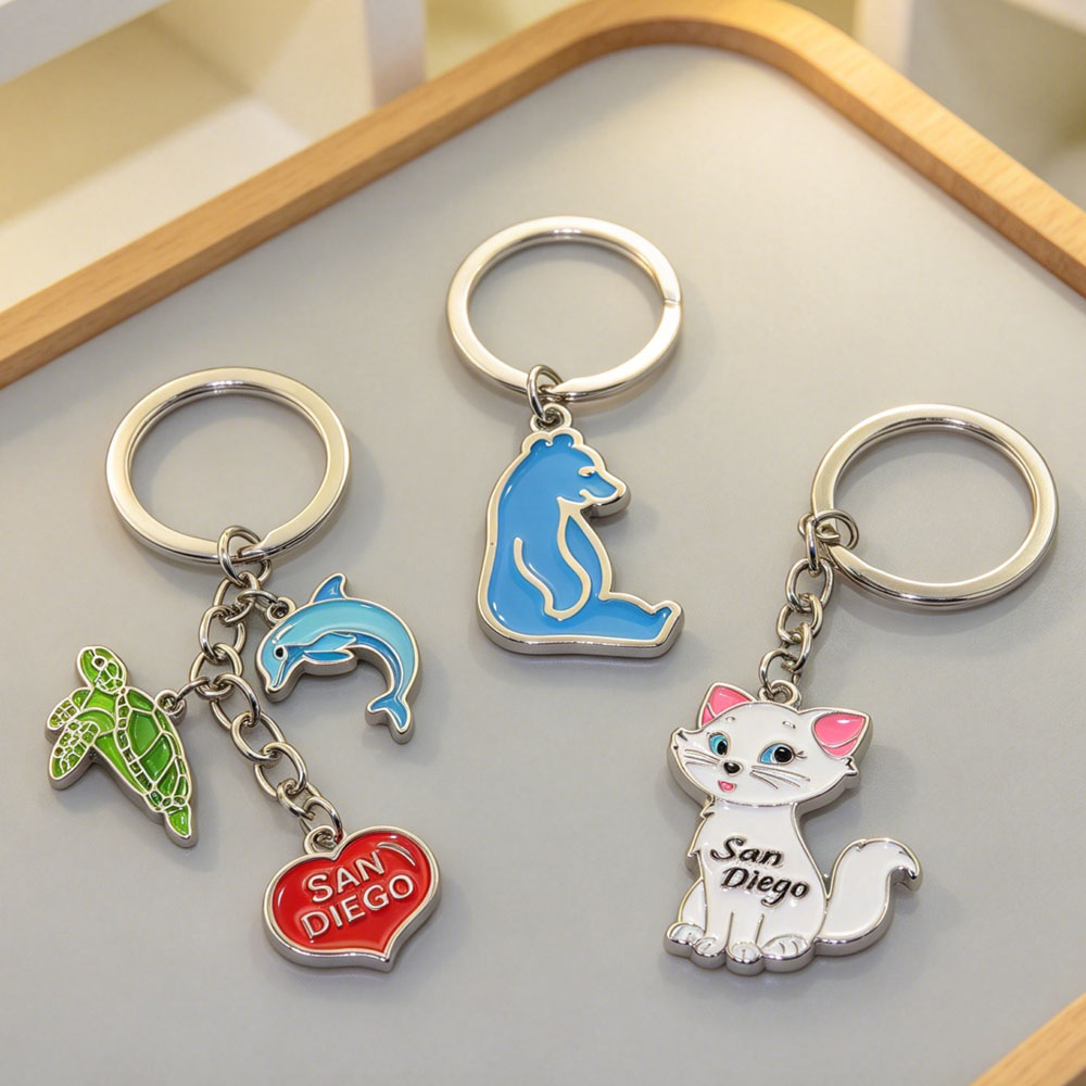 No Minimum Design 2d 3d logo Custom Metal Kawaii Keychains Wholesale Key Rings for Making Keychains