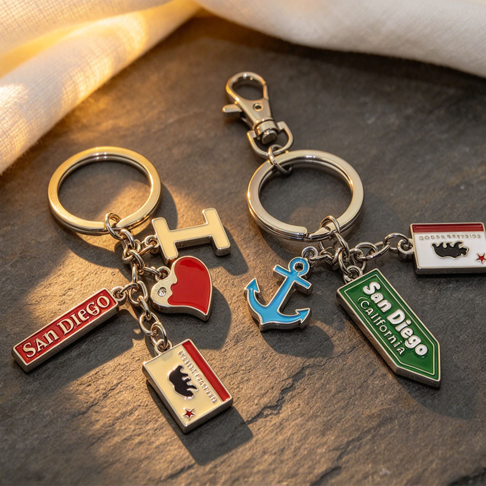 No Minimum Design 2d 3d logo Custom Metal Kawaii Keychains Wholesale Key Rings for Making Keychains