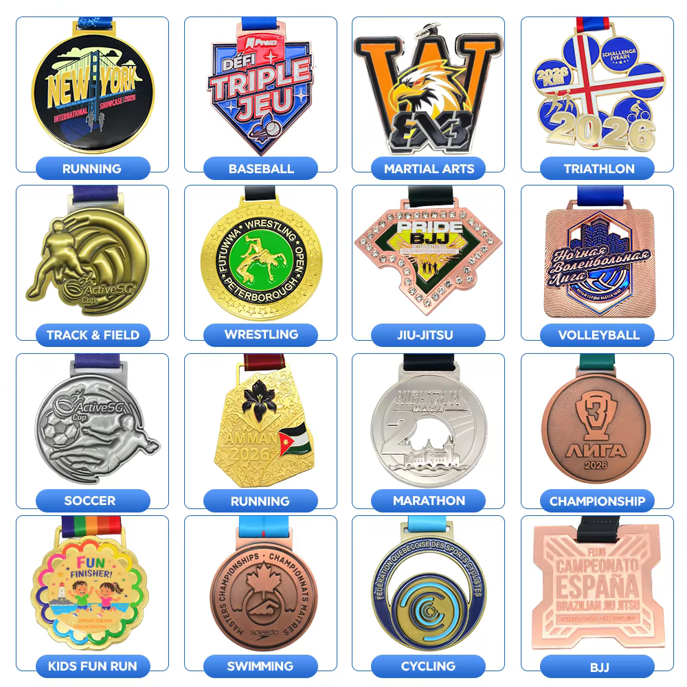 Factory Custom Medal Metal Zinc Alloy Enamel Pickleball Awards 3D Dance Run Running Soccer Football Medals Sport with Logo detail image 10