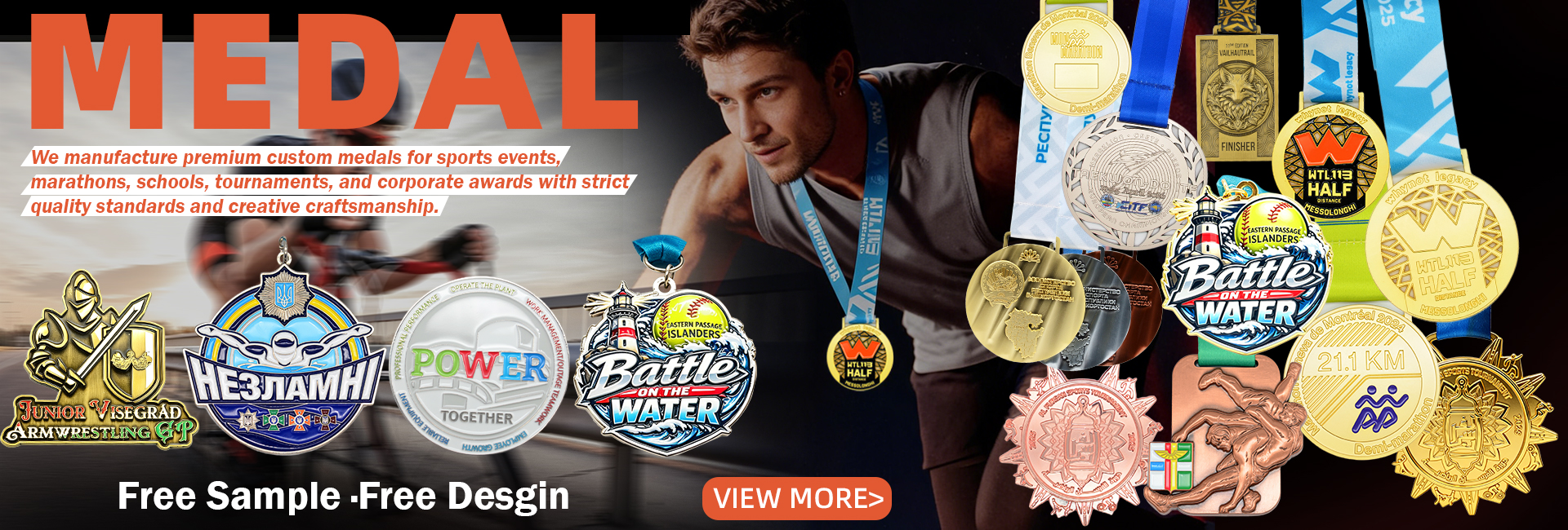 Factory Cheap Medal Custom Metal Sport Medals With Your Logo detail image 1
