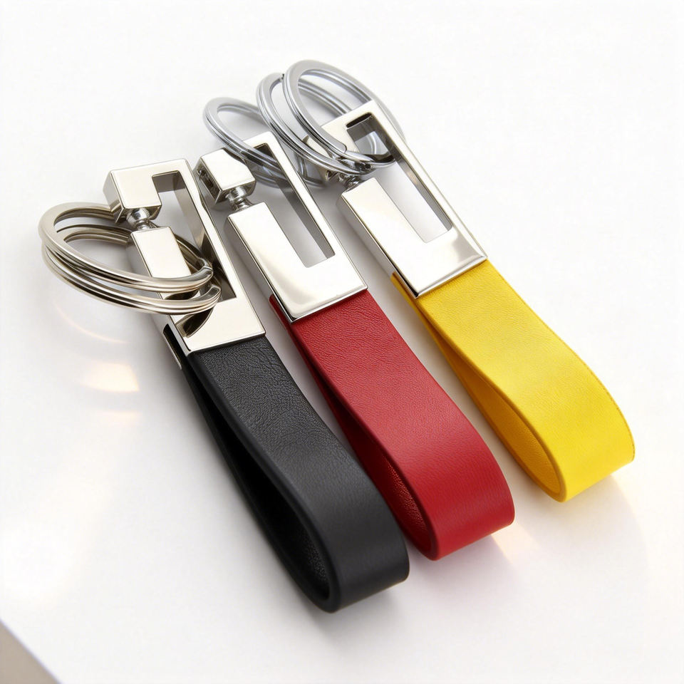 Luxury Genuine Leather Keychain Car Key Holder with Custom Logo