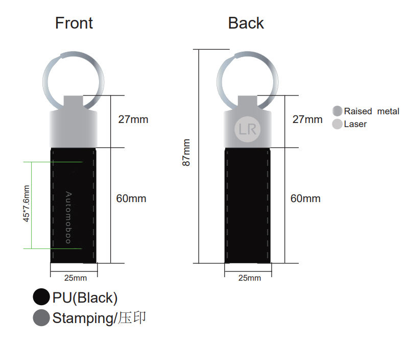 Luxury Genuine Leather Keychain Car Key Holder with Custom Logo