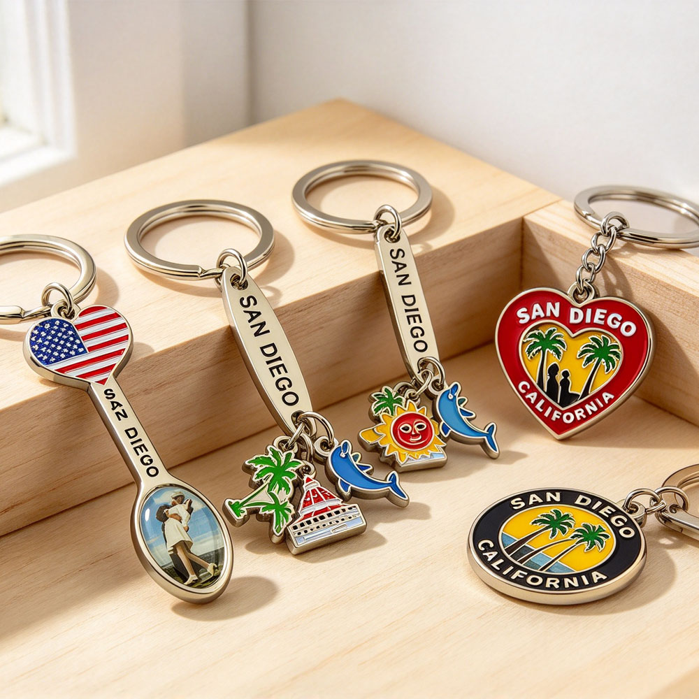 Wholesale Manufacturer Design logo Travel Key Ring Custom logo Promotional Souvenir Gift Premium Key Chain
