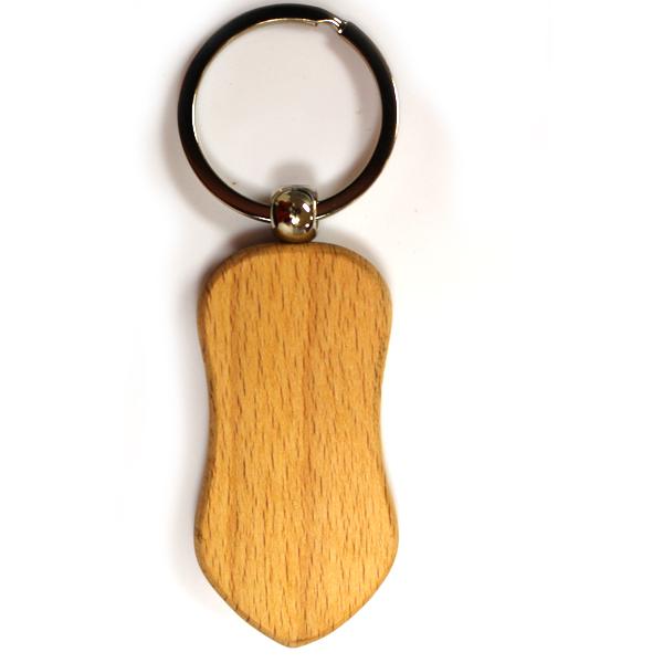Custom Eco-Friendly Wooden Keychain Laser Cut Engraved Logo Keyring