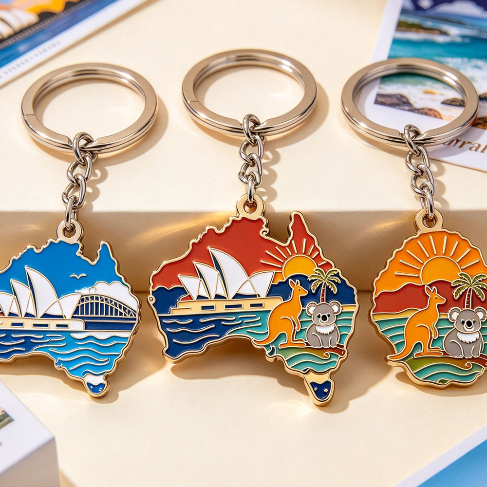 Key Chain Manufacturer Custom logo Metal Key Rings Wholesale Australia Souvenir Keychain Australia Keyring