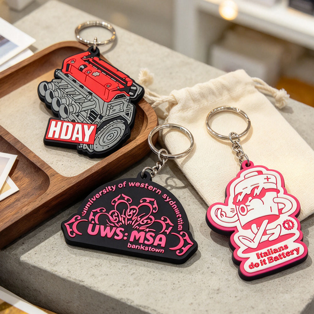 High Quality Custom 2d Design Soft Pvc Keychain Oem Promotion Gift and Die Cut Shape Rubber Material