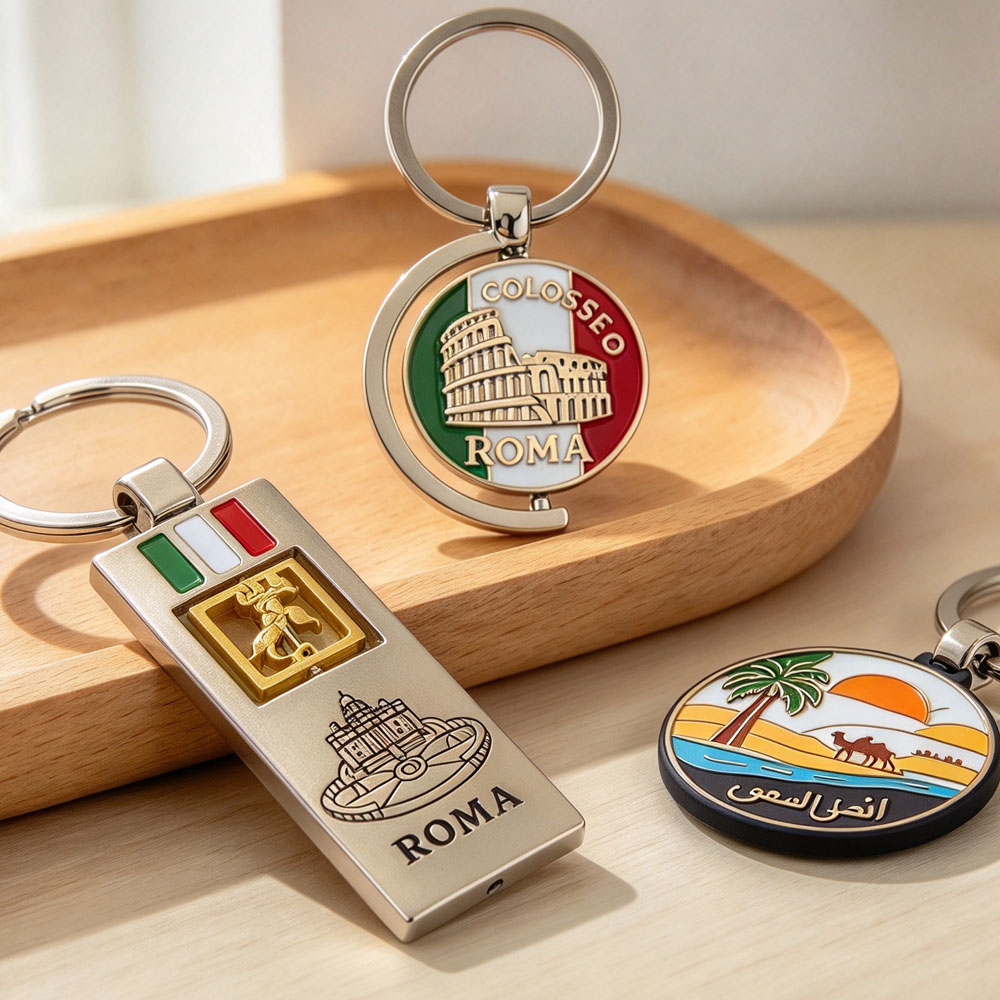 Wholesale Manufacturer Custom logo Metal Enamel-key-chains-and-charms Personalized Engraved Keychain