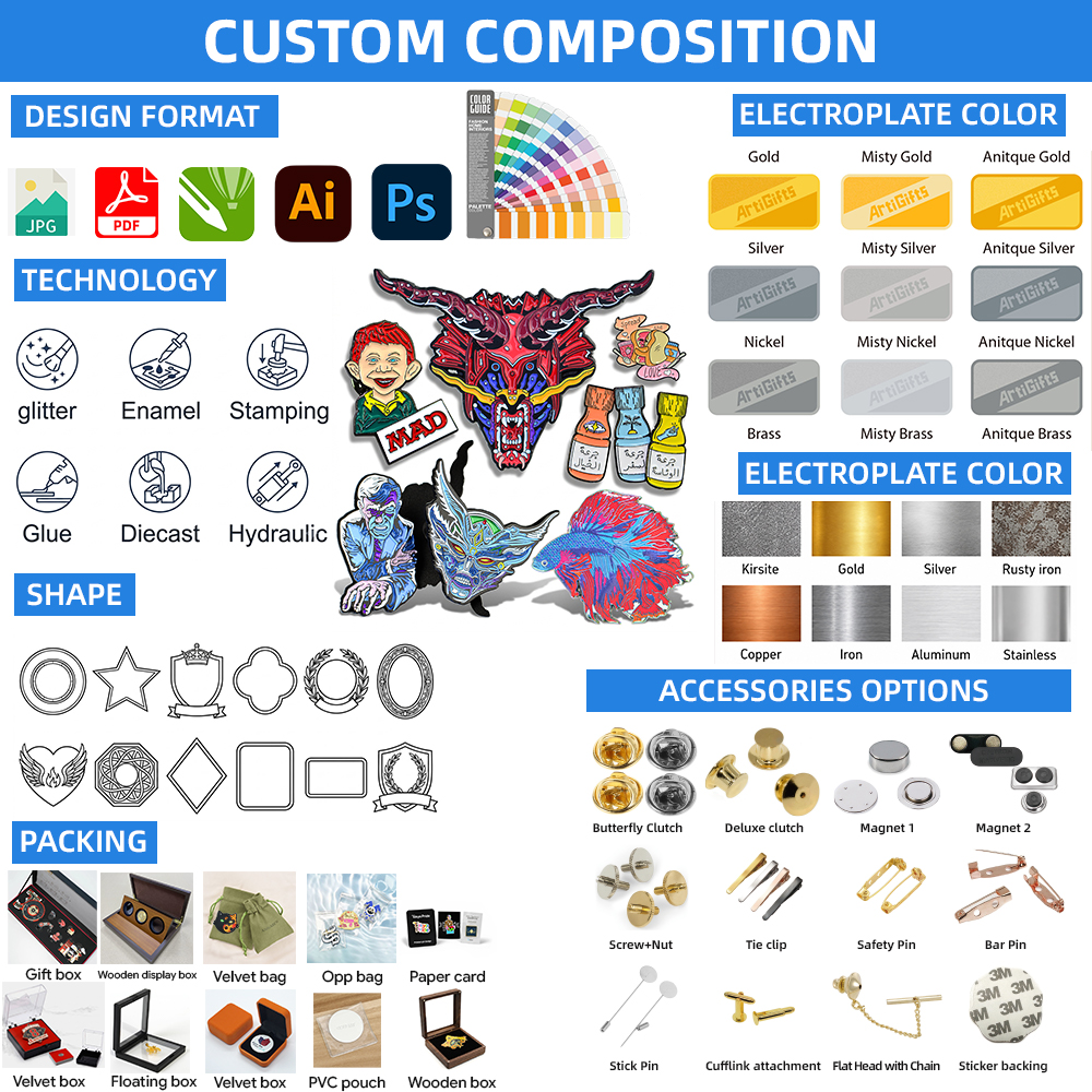 OEM ODM Wholesale Cartoon Anime Soft Hard Metal Lapel Pins Custom Badges Enamel Pin detail image 12