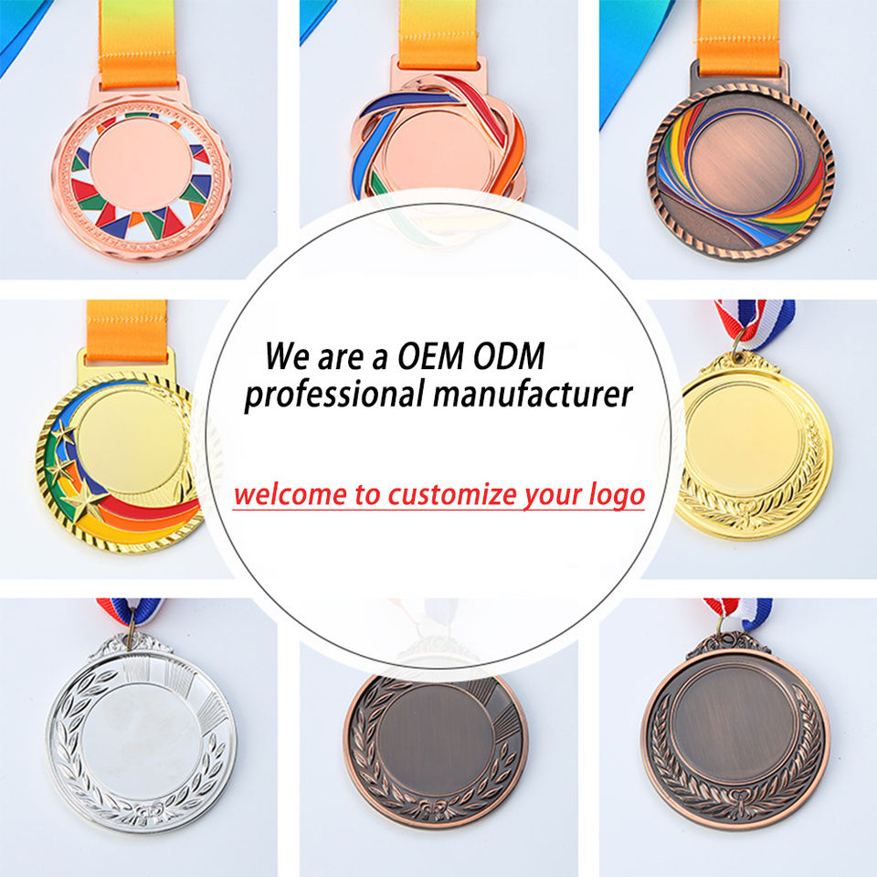 Custom Marathon Running Football Judo Soccer Taekwondo Gymnast Blank Gold Metal Sport Award Medal with Ribbon