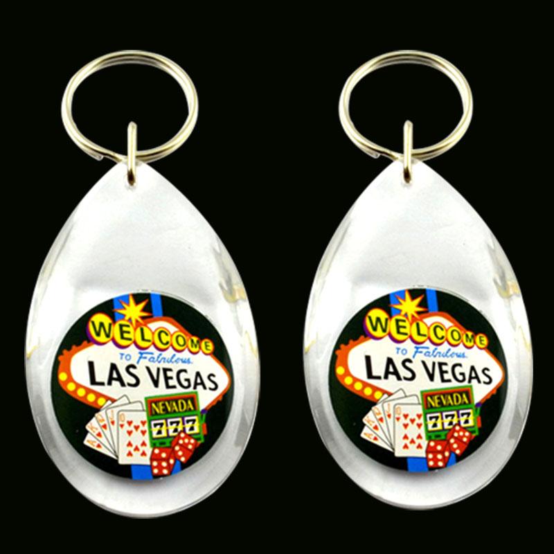 Welcome To Las Vegas Nevada America Leather Metal Key Chain Ring