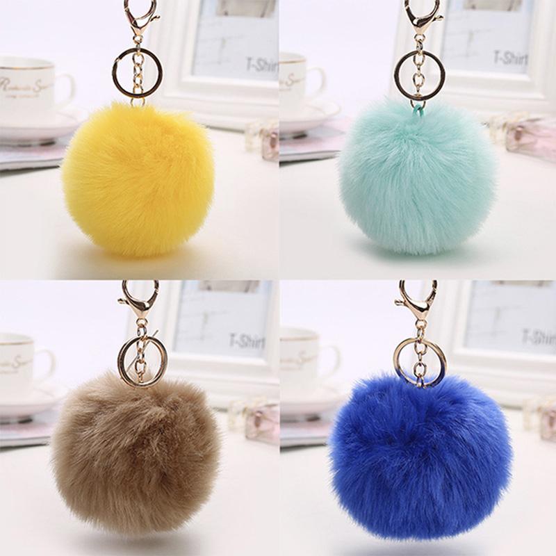 Wholesale Custom Lovely Rabbit Fur Ball Keychain