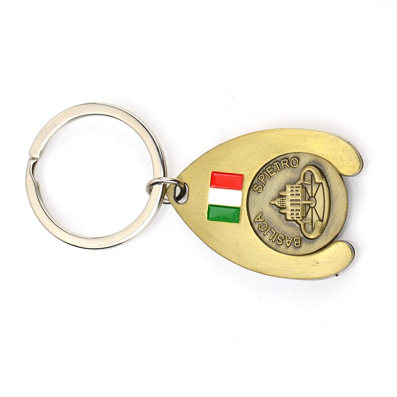 Custom Metal Keyholder Keychain Trolley Coin Holder Key Chain