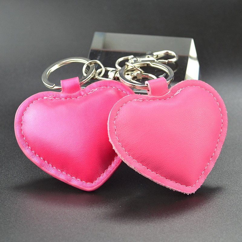Bulk Lady Keychain Pu Leather Custom Heart Shape Key Chain