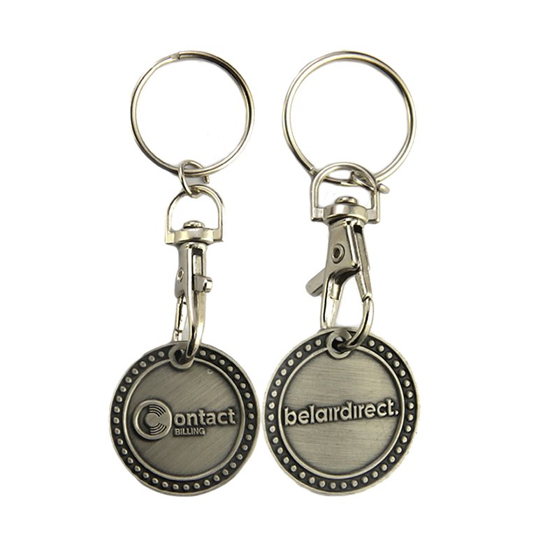 Sale Two Sided Custom Keychain Metal Coin Holder Key Chains