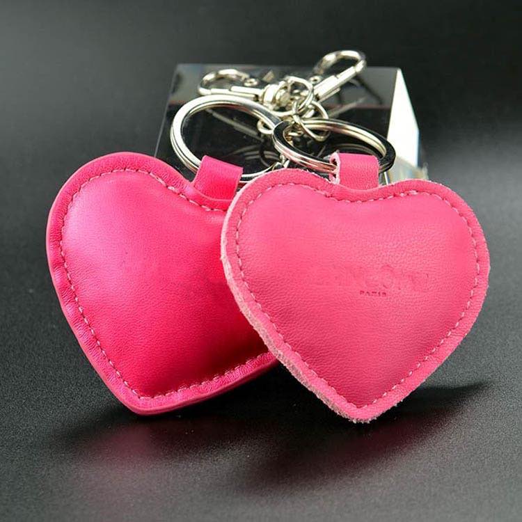 Engraved Leather Keyring Faux Pu Leather Heart Keyring Blank