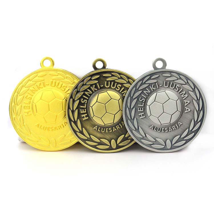 Customized Commemorative Soccer Coins And Medals Copper